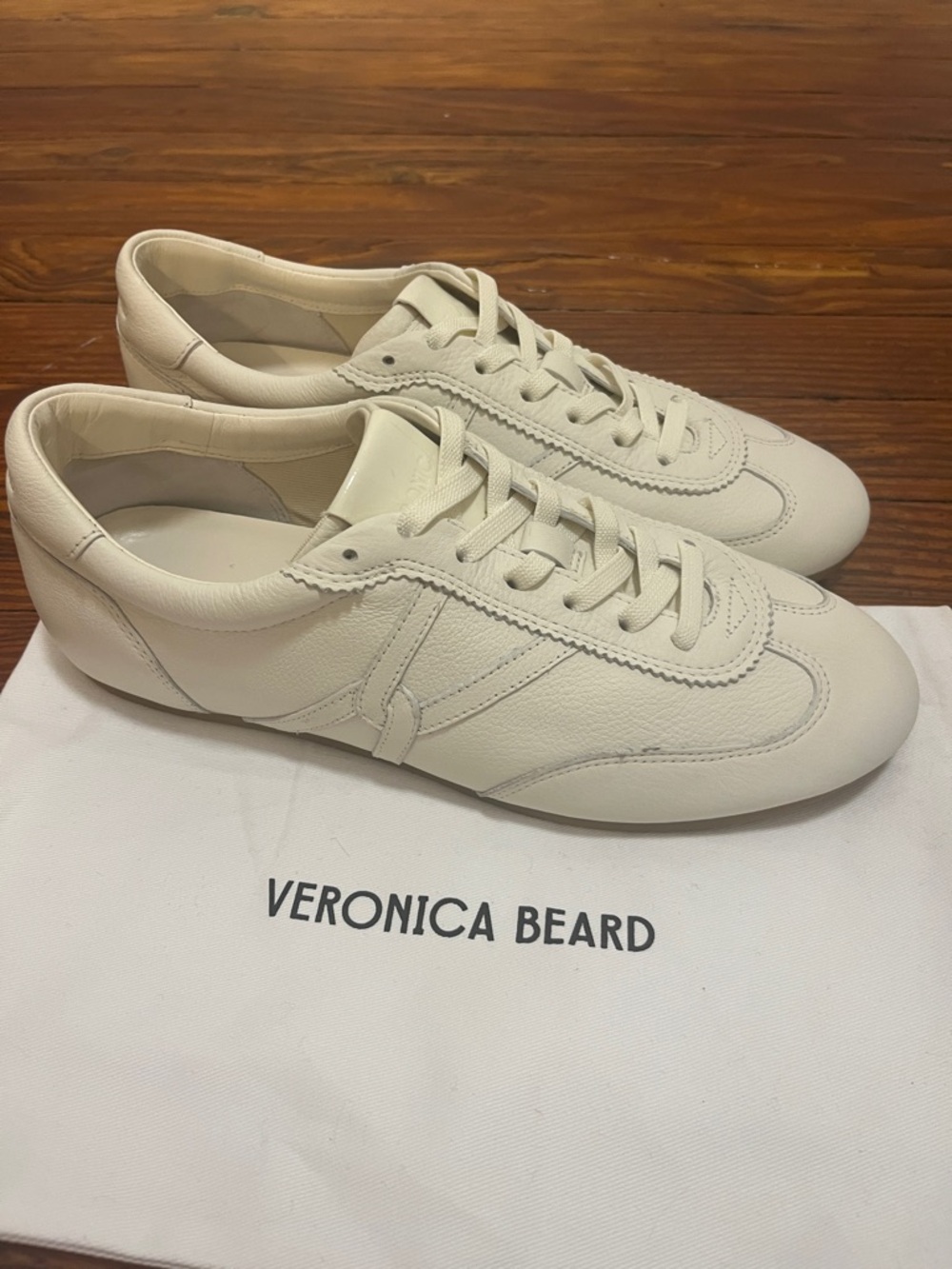 Veronica Beard Riviera Leather Sneaker - Coconut - Picture 6 of 9